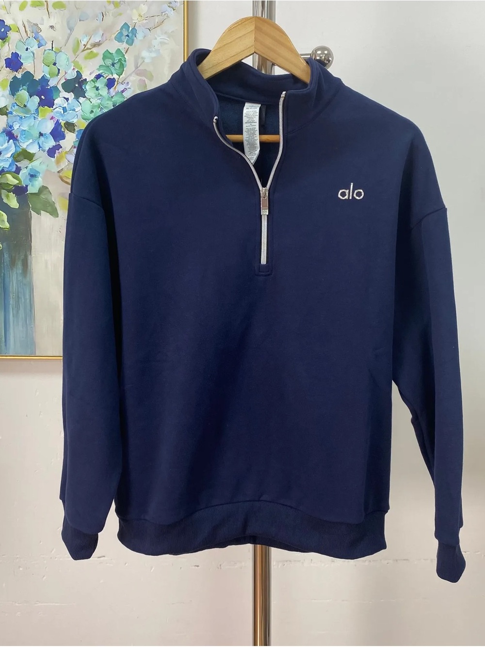 ALO Yoga Men's Navy Half-Zip Pullover